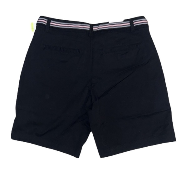 NWT Crown and ivy Shorts Caroline black with pink black and white belt size 4 - Picture 4 of 11